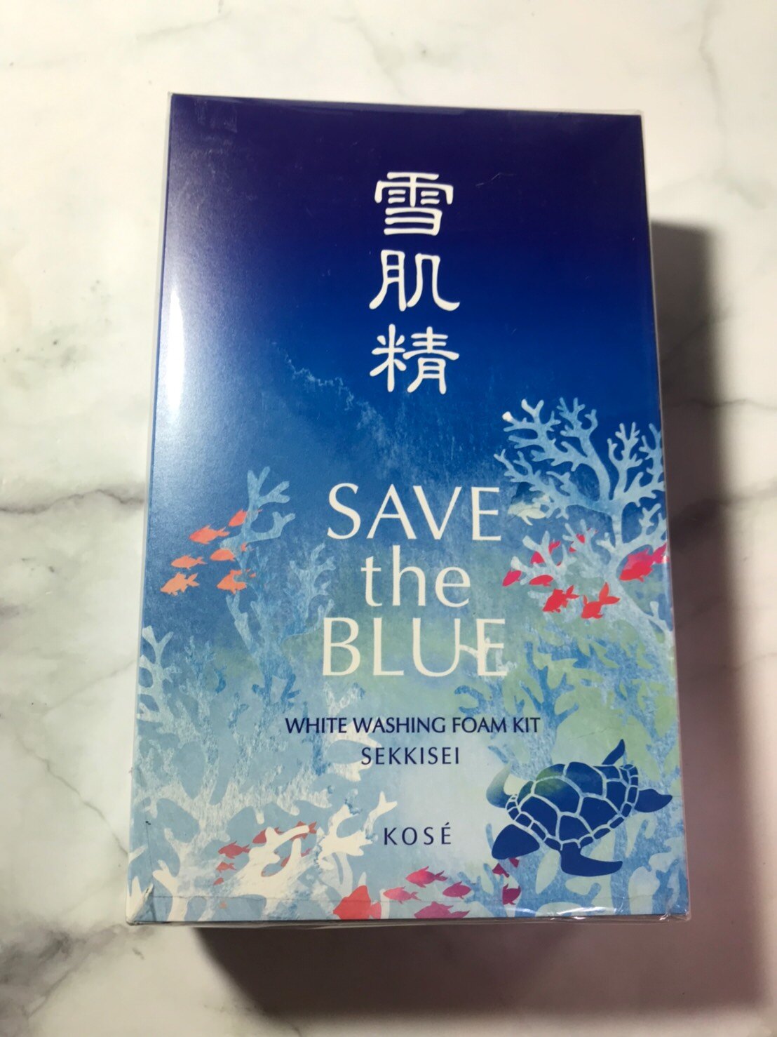 【KOSE 高絲】雪肌精 淨透洗顏霜 Save the Blue 珍愛海洋版(淨透洗顏霜130g+藥用雪肌精24ml)