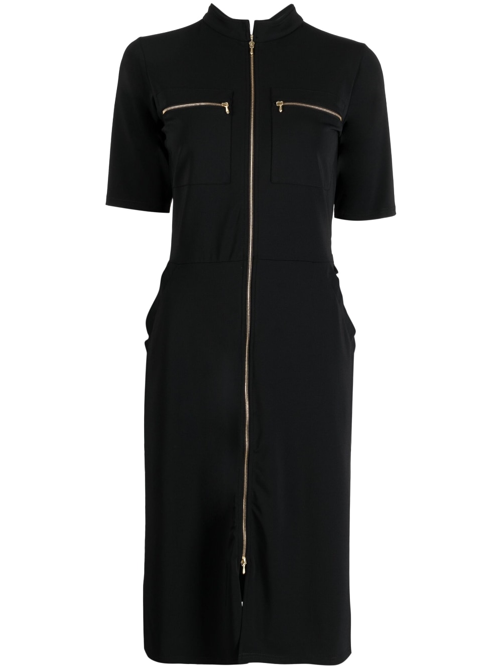 agnès b. - Handy zip-up midi dress - women - Polyamide/Elastane - 1 - Black