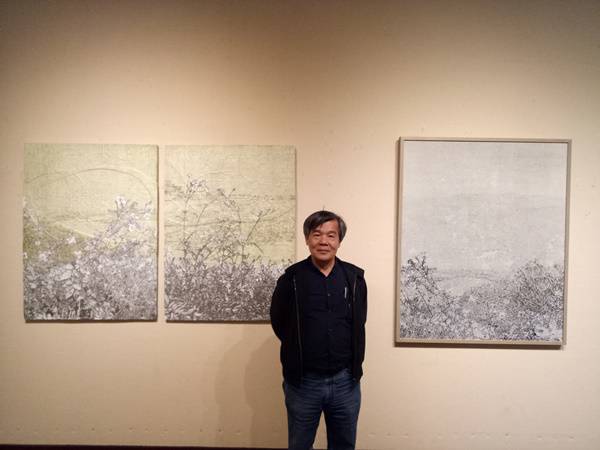 日本画家、樋口辰志の作品です。三方湖、8号