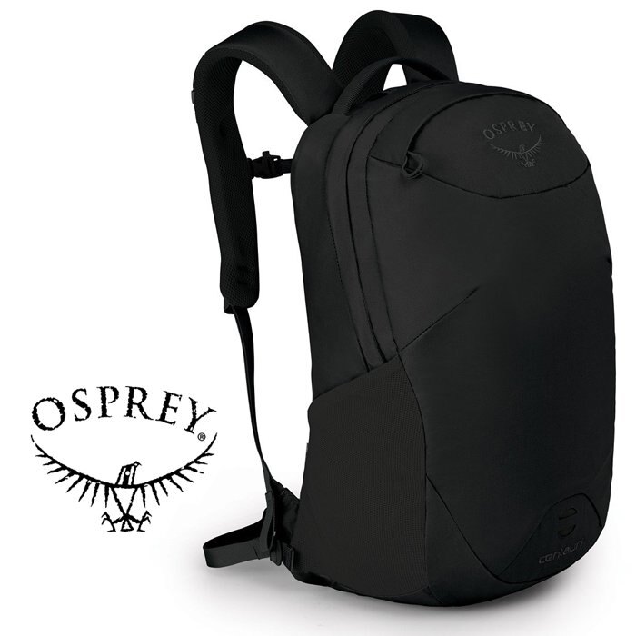 【【蘋果戶外】】Osprey 黑 Centauri 【22L】超輕多功能城市休閒筆電背包 附爆音哨 平板電腦筆電隔間 前方警示燈掛帶 通勤背包