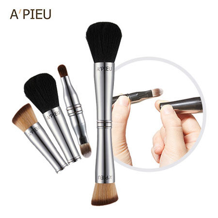 韓國 A'PIEU 四合一彩妝刷具 刷子 粉底刷 蜜粉刷 眼影刷 唇刷 遮瑕刷 化妝 彩妝 刷具組