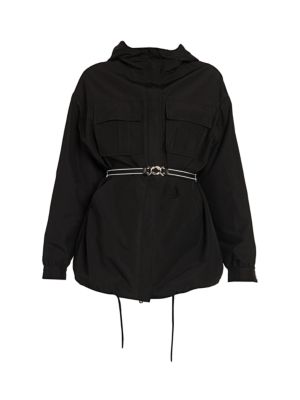 Elevated take on the athletic anorak with a sleek zip-up silhouette.; Attached hood; Long sleeves; Z