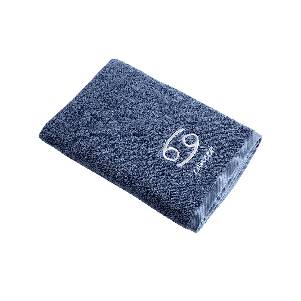 産品信息: 品名：星座全棉洗澡浴巾 型號：SY-201 材質:棉 款式：天秤座 水瓶座 雙魚座 摩羯座 巨蟹座 包裝:PE袋 重量: 465~520g 尺寸:140*70cm 出售方式: 1條 保固期