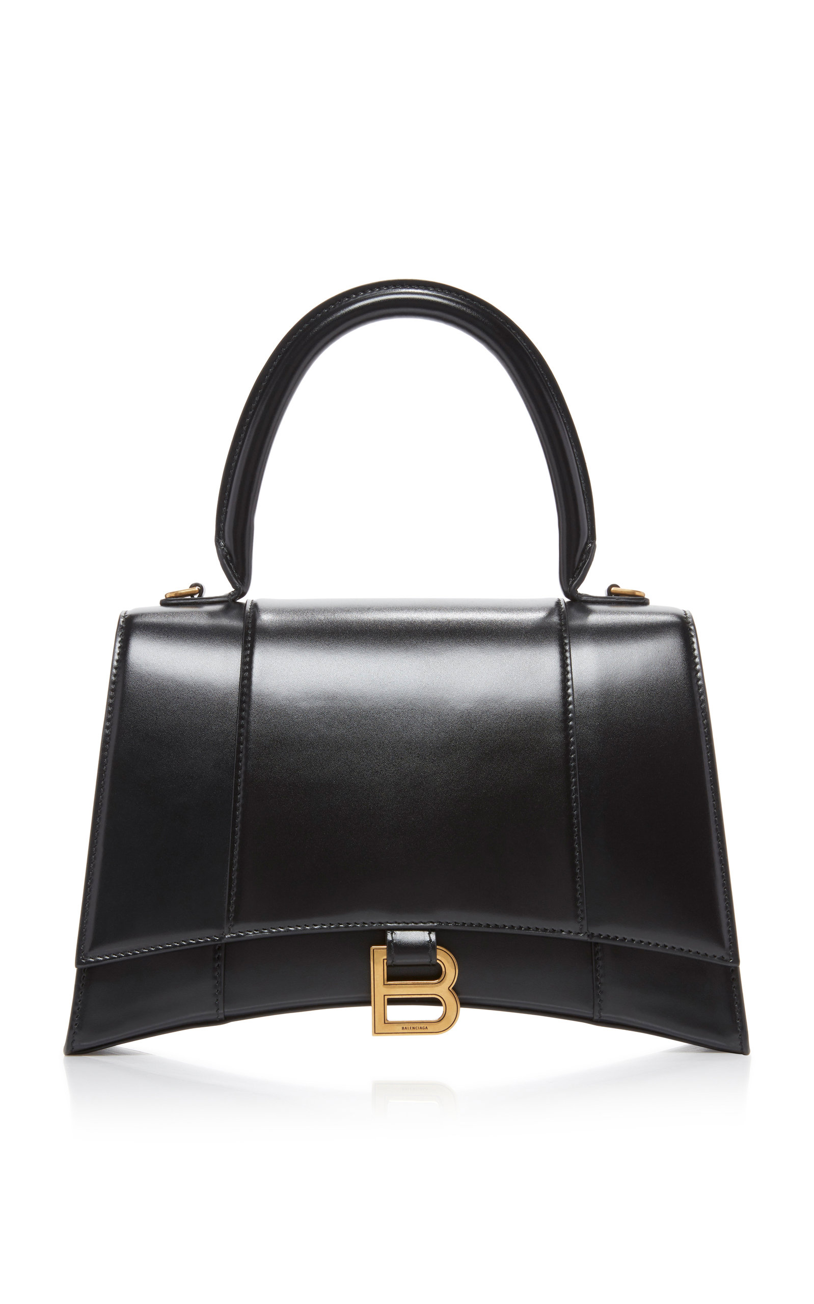 Balenciaga's 'Hourglass' bag is designed with expert Italian craftsmanship using smooth calfskin lea