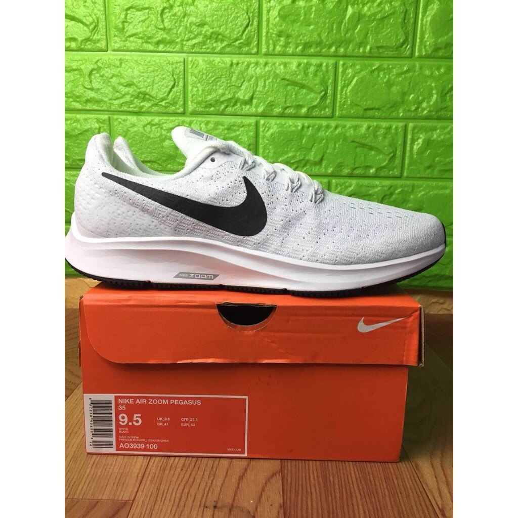 【日本海外代購】Nike Air Zoom Pegasus 35 針織 全白黑勾 反光 AO3939-100 男