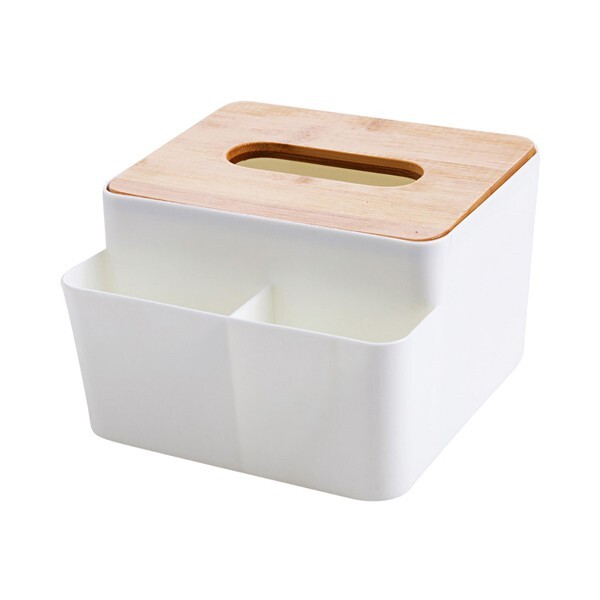 【商品特色】 造型素雅、輕便收納紙巾，隨手取用 邊角兩格空間，放置日常雜貨，打造質樸檯面生活 產品說明：請參考頁面圖示說明 進貨來源：原產地平行輸入(台灣無代理商) 產地：中國 商品備註：~~隨機出貨