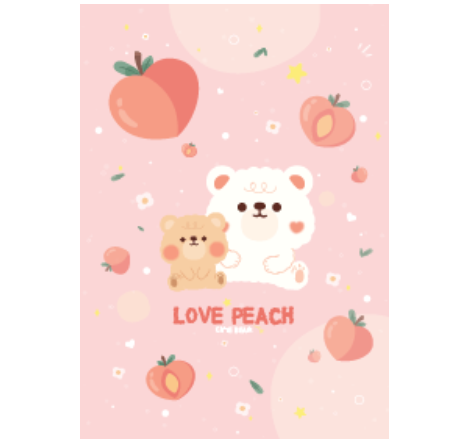 Teddy Bear Love Peach Cutie