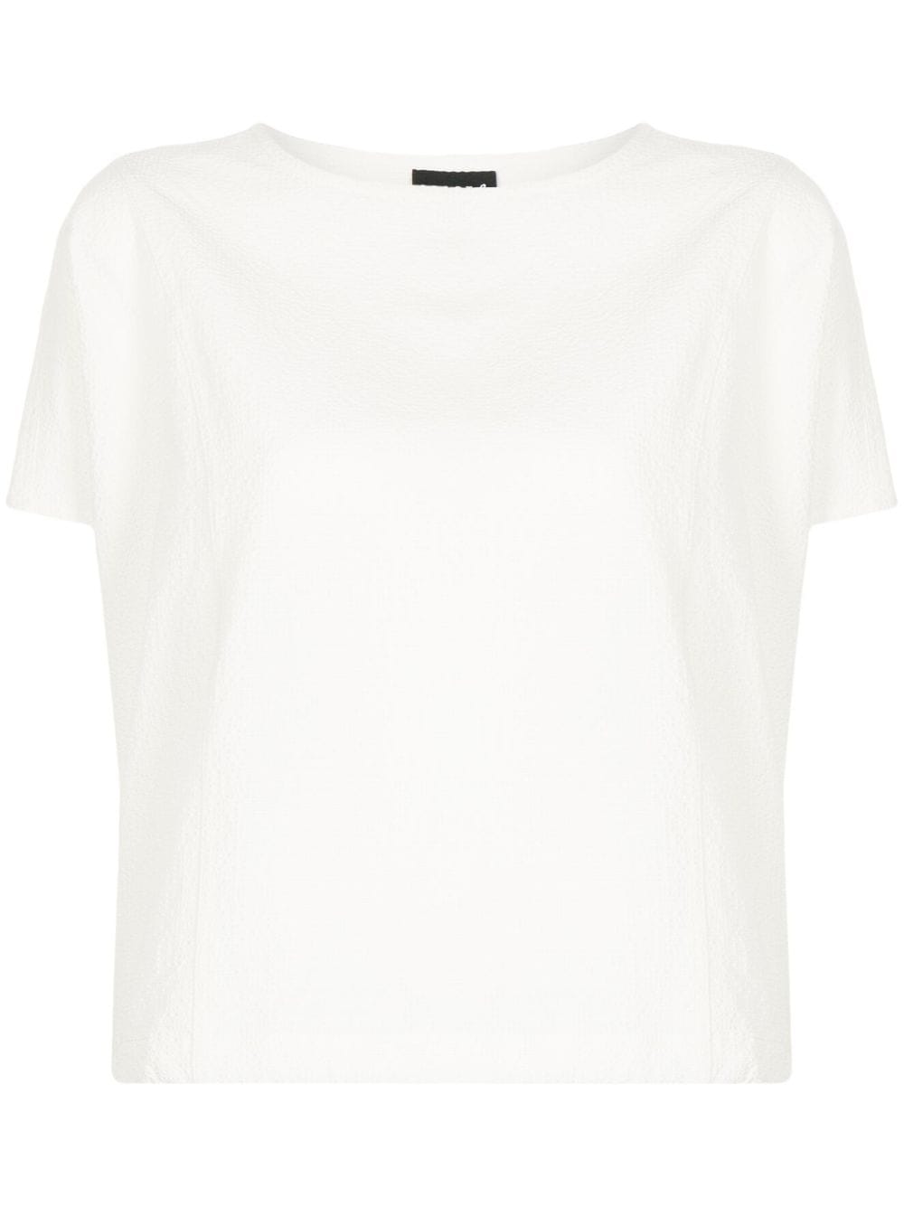 SPORT b. by agnès b. - textured-finish crew-neck T-shirt - women - Polyester - 36 - White