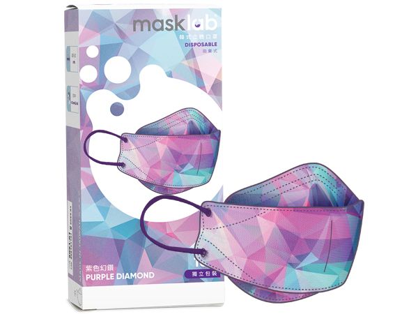 masklab~成人KF韓式立體口罩(盒裝10入) 紫色幻鑽【DS002150】