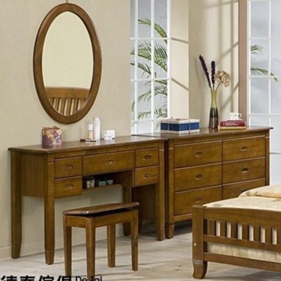 安格斯 3.5尺黃檀實木化妝台全組/含椅