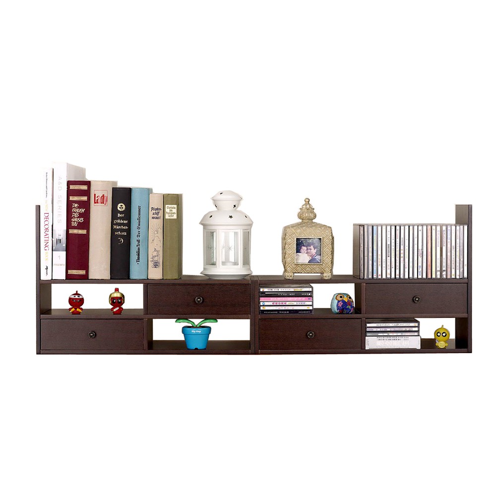 重疊可伸縮 約寬 51~91× 深 20 × 高 34 (公分) 全攤開尺寸(不伸縮) : 約寬101 x 深 20 x 高 34 (公分)‧材質：實心MDF板 + 無毒烤漆封邊 ＋金屬抽屜拉把‧顏色