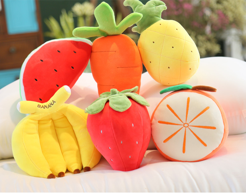 水果抱枕毛絨玩具草莓香蕉蘋果胡蘿卜菠蘿公仔抱枕仿真卡通水果娃娃玩偶女免運