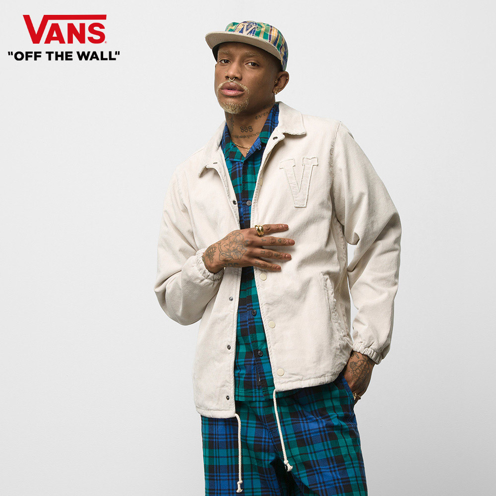 Vans Anaheim 男女款米白色燈芯絨夾克