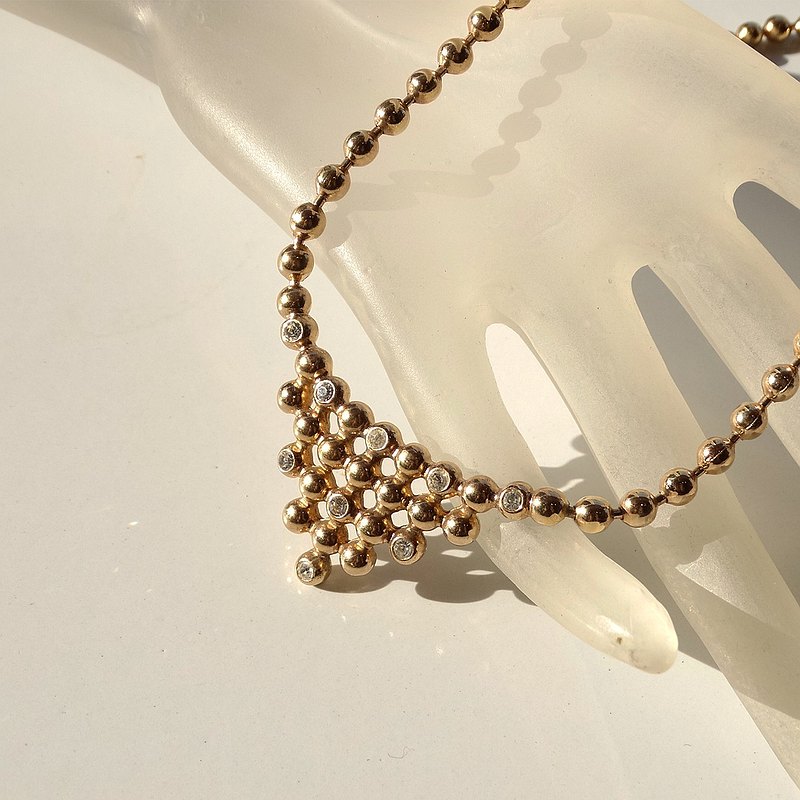 Christian Dior 金色球鏈復古項鍊