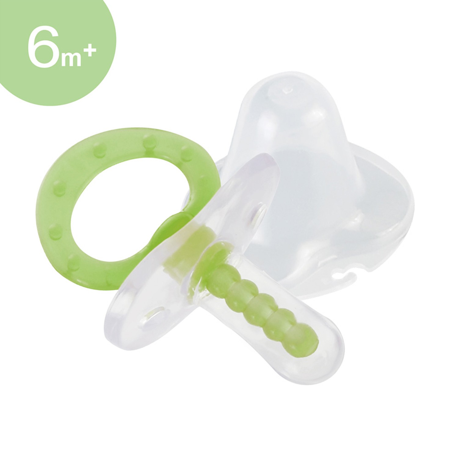 Simba 小獅王辛巴 - 雙扁型按摩安撫奶嘴-較大-青蘋綠 (較大(6個月以上)/入)