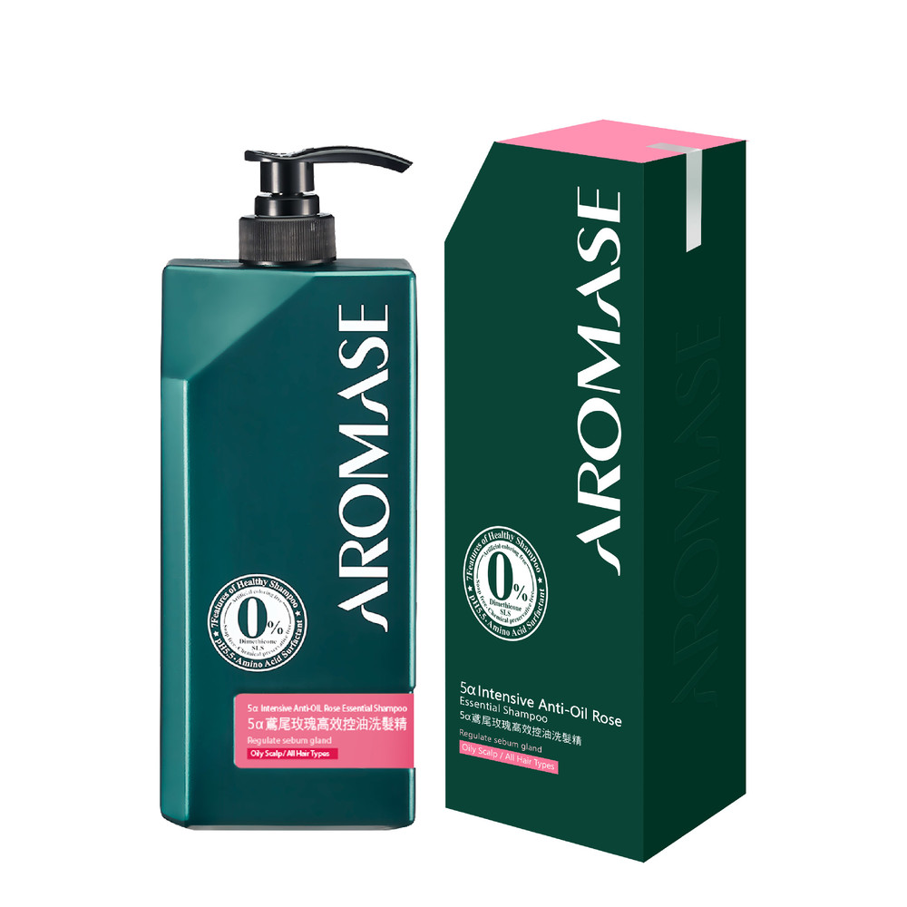 添加玫瑰精油版本的5α高效控油洗髮精，控油同時為頭皮與髮絲多一分保濕感受，沉浸在玫瑰芬芳。以零油光的清爽頭皮迎接新的一天！油物變尤物！專為油性頭皮研發，胺基酸潔淨界面，綿密細緻泡沫，深入毛孔徹底清潔油