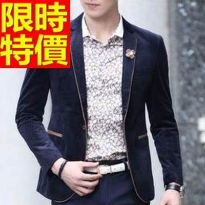西裝外套 男韓版 西服 美觀商務-金絲絨英倫風防風氣質65b29【巴黎精品】