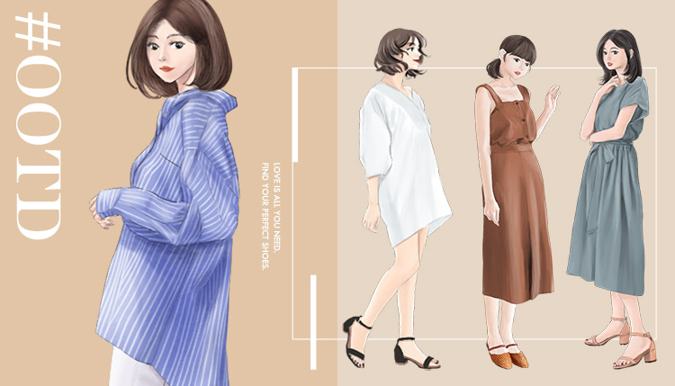 D+AF 手繪穿搭OOTD鞋款