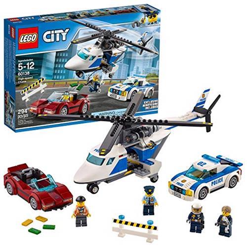 LEGO 樂高 City Police High-Speed Chase 60138 with Cop Car, Police Helicopter, and Getaway Sports Car (