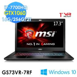 ◎17.3吋FHD ｜i7-7700HQ|◎16G DDR4｜2TB+256G SSD|◎Nvidia GTX1060 6G｜Windows 10商品名稱:msi微星GS73VR7RF-271TW17