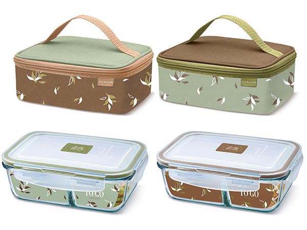 FU TOGO 森沐~玻璃分隔保鮮盒提袋組(1組入) 款式可選 FORUOR ※限宅配【D009765】