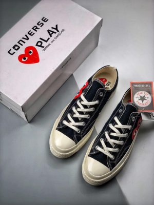 『E-COOL』CDG Play x Converse 1970s 匡威川久保玲 Play愛心聯名帆布鞋 黑色低筒