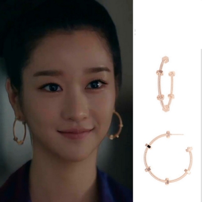 通體S925銀針不過敏 最新韓劇同款 質感極佳金色 綻放女人味