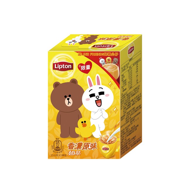 Lipton 立頓 LINE FRIENDS杯緣子公仔(20gx5單包入) 原味奶茶【小三美日】D411416