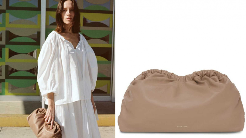 心型的線條讓雲朵包更細緻柔美。MANSUR GAVRIEL Cloud Clutch／18,200元（圖／品牌提供）