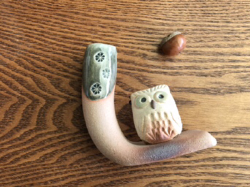 小糖瓷⎥日本製 手作陶器貓頭鷹桌上小花器