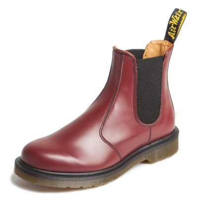 Dr.Martens-側邊鬆緊短靴-男款-櫻桃紅