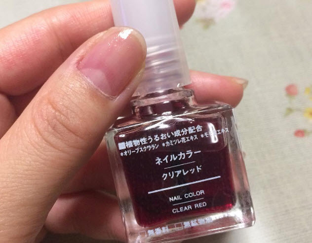 Muji無印良品 缺貨缺翻天的血色指甲油 Clear Red透明紅 原來是美花