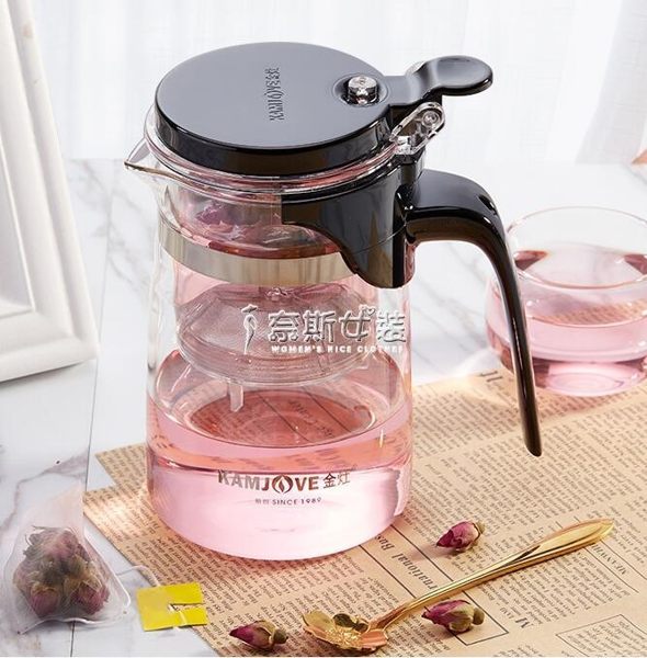 養生水杯 訂製金灶飄逸杯泡茶壺辦公室花茶壺泡茶壺耐熱玻璃茶具過濾茶壺家用京都3C