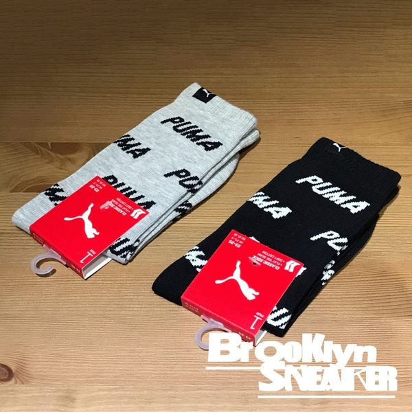 PUMA Fashion 英文 印花 棉 長襪 (布魯克林) 黑白 BB112703 灰黑 BB112704