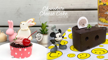 zoom in洞洞起司蛋糕加碼OREO巧克力口味！還有復活節限定的兔兔蠟燭，認真超可愛的啦