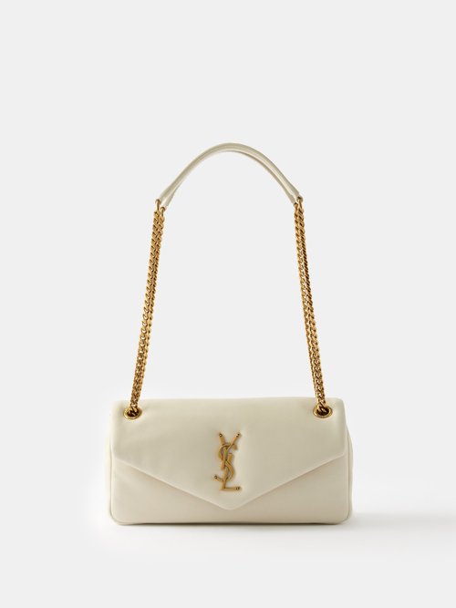 Saint Laurent - Calypso Padded-leather Shoulder Bag - Womens - White