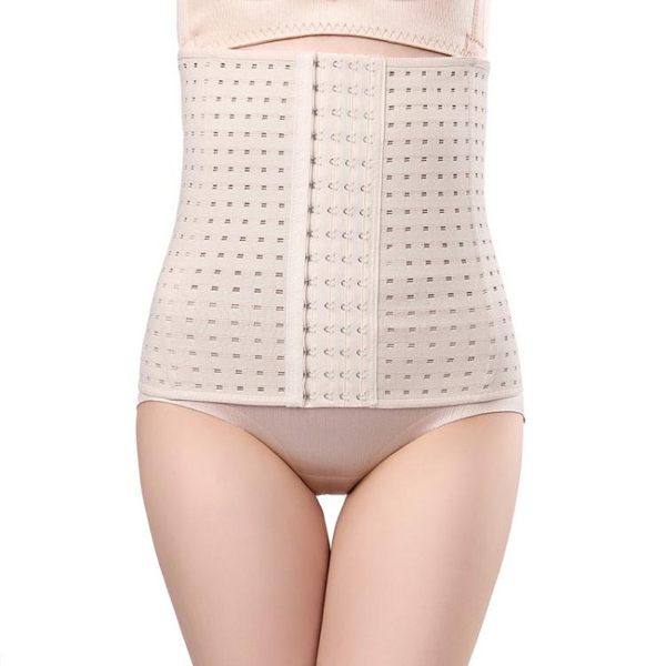 束腹帶束腰帶 收腹帶腰封 新款四排十五扣含棉鏤空塑身衣產後束縛帶 護腰帶《小師妹》yf2062