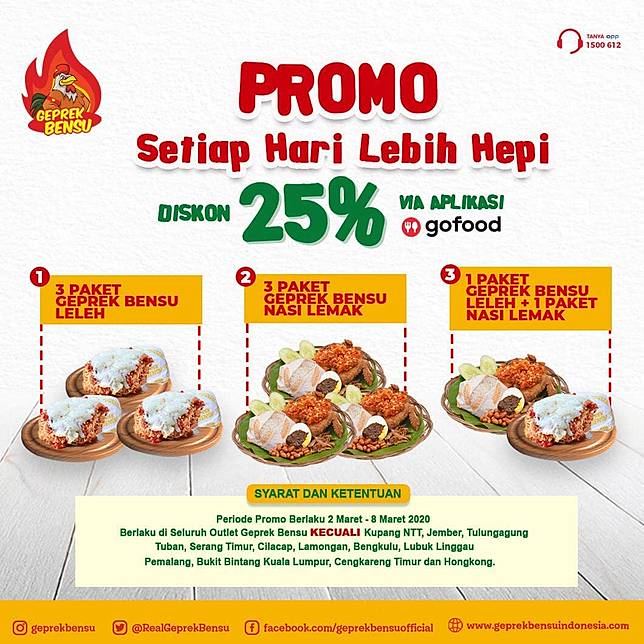 Geprek Bensu Promo Diskon 25 Geprek Bensu Line Today