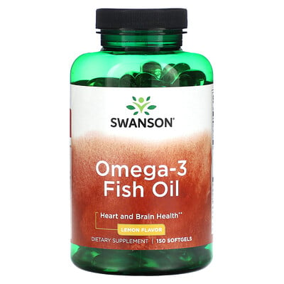 Swanson Omega-3 魚油，檸檬味，150 粒軟凝膠