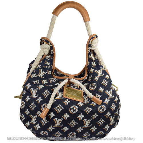 茱麗葉精品【8.9成新】Louis Vuitton LV 經典花紋緞面金牌潮流單柄秀包