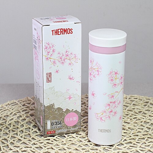 THERMOS/ 日本製魔法保溫瓶350ml 櫻花粉