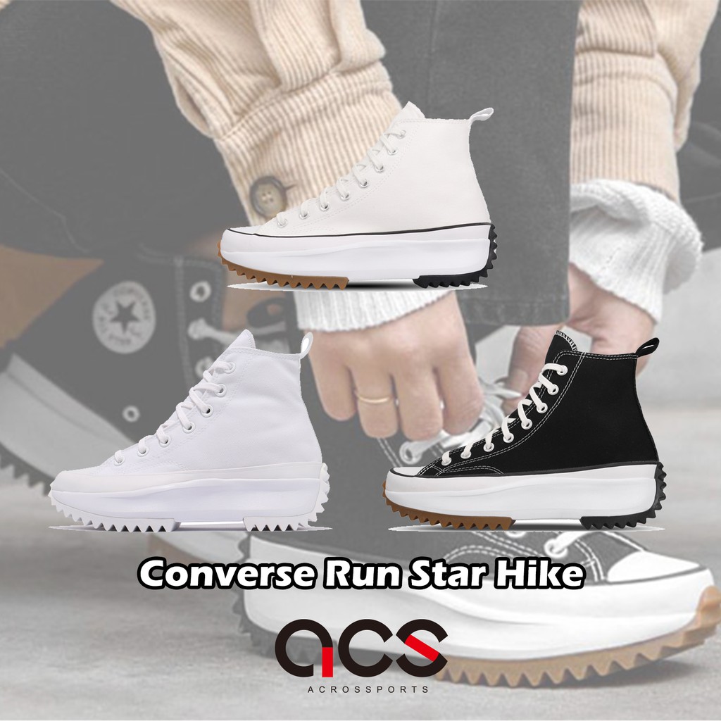 Converse 休閒鞋 Run Star Hike 黑 白 全白 任選 男女鞋 高筒 厚底 增哥 鋸齒鞋 【ACS】