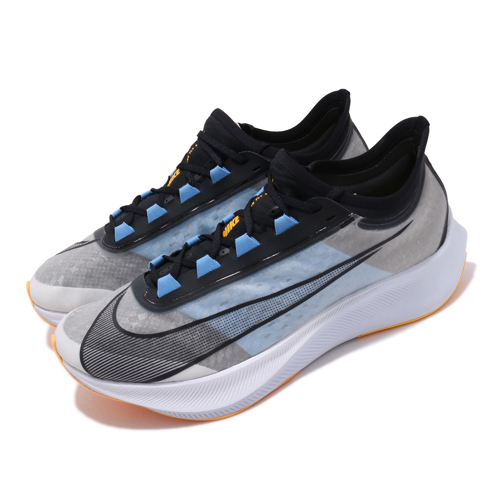 專業慢跑鞋品牌:NIKE型號:AT8240-102品名:Zoom Fly 3配色:黑色,藍色
