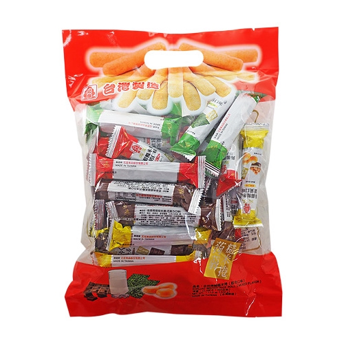【商品特色】非油炸，香脆營養美味；獨立包裝設計，方便攜帶食用外出旅行、下午茶、點心的最佳選擇！產品說明：蛋黃：蛋素可食用。牛奶、巧克力：奶素可食用。海苔：全素可食用。保存期限：2021.06.15每款