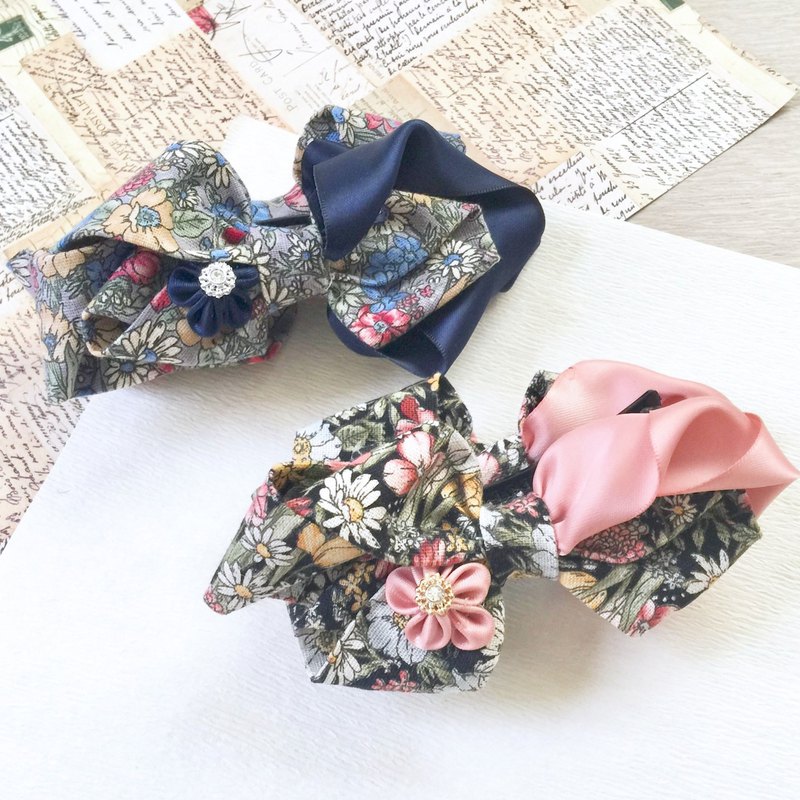 手工花碎花布藝相交夾 香蕉夾 抓夾 鯊魚夾 彈簧夾 自動夾