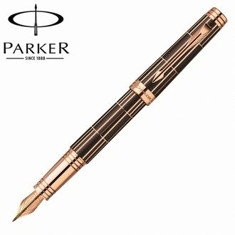 【派克 PARKER】尊爵系列 巧克力格紋金夾 鋼筆 18K 筆尖F P1876376 /支