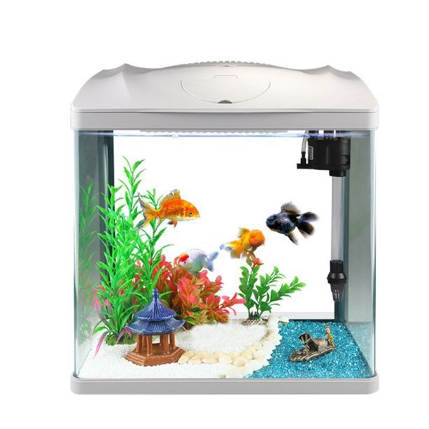 產品信息品名：魚缸水族箱型號：H320 H380材質：玻璃規格：180（長18.3寬15.5高22cm） 230（長23寬16高27cm）電壓：220V適用場景: 書房 書桌 公司 辦公室 辦公桌 臥