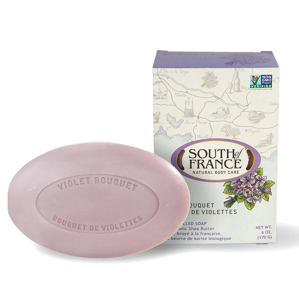 【South of France French Milled Soap Violet Bouquet 南法馬賽皂 紫鳶尾花 170g】 限量登場 集結有機乳木果油、鳶尾花精油、草本基底油 捧著香氣深邃