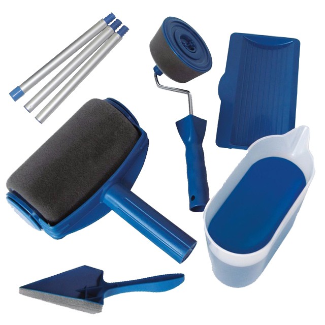 超值六件組【滾筒油漆刷】油漆刷子 海綿軟綿油漆刷頭 牆壁粉刷 彩繪刷 居家裝潢