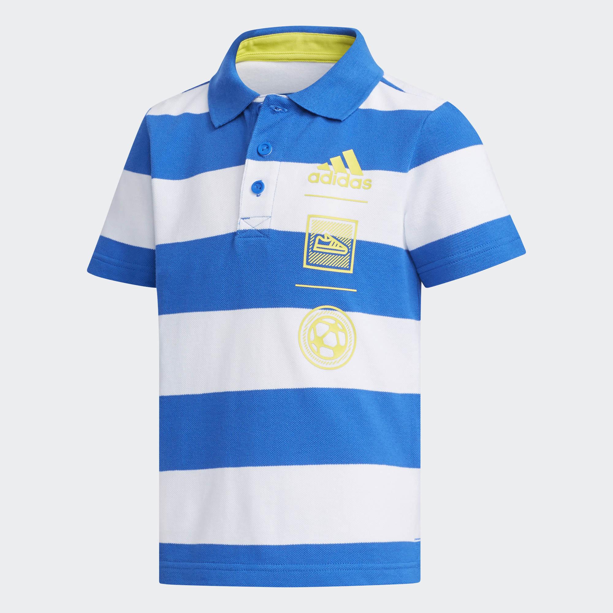 ADIDAS BADGE OF SPORTS 常規型直筒剪裁，衣身加寬 羅紋polo衣領配三扣門襟 常規長度 短袖 棉 側擺開衩 我們聯合Better Cotton Initiative良好棉花發展協